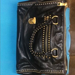 PRADA SILVER AND GOLD STUDDED HANDBAG BEAUTIFUL!!